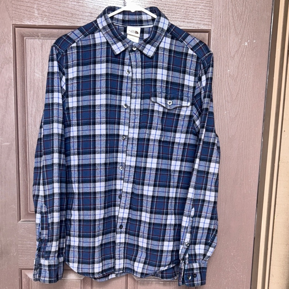 The North Face Blue and White Checkered Men's Shirt